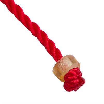 Alternate image for Handcrafted Amber Infinity Pendant Bracelet with Red Macrame Infinite Mystery