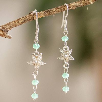 Primary image for Sterling Silver Filigree and Czech Crystal Dangle Earrings Primavera