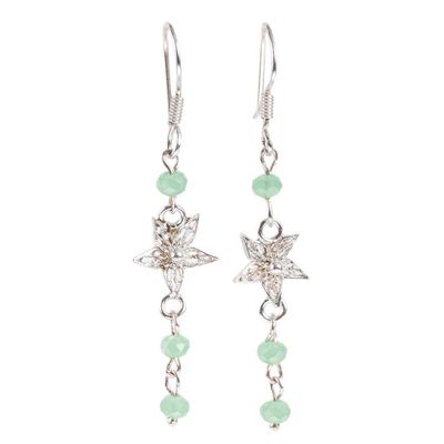 Alternate image for Sterling Silver Filigree and Czech Crystal Dangle Earrings Primavera