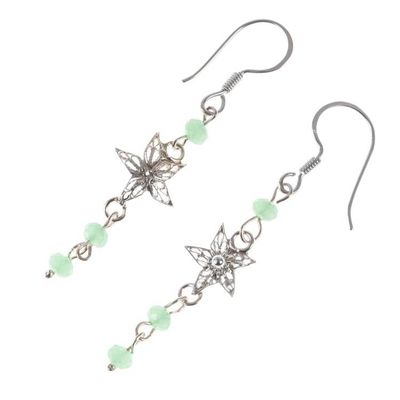 Alternate image for Sterling Silver Filigree and Czech Crystal Dangle Earrings Primavera