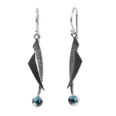Alternate image for Blue Topaz and Silver 950 Earrings Taxco Jewelry Blue Skies