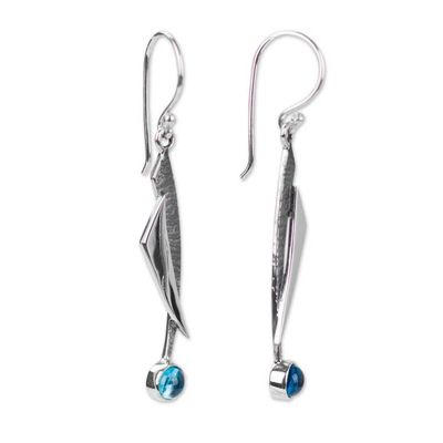 Alternate image for Blue Topaz and Silver 950 Earrings Taxco Jewelry Blue Skies