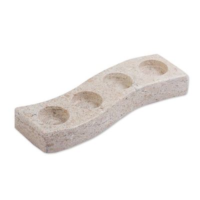Alternate image for Four-Tealight Marble Candle Holder from Mexico On the Curve