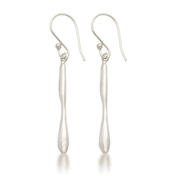 Alternate image for Semi-Abstract Drop-Shaped Sterling Silver Dangle Earrings Flowing Grace