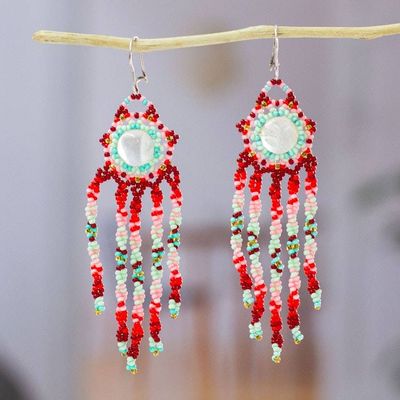 Primary image for Handcrafted Quartz and Seed Bead Waterfall Earrings Star Showers