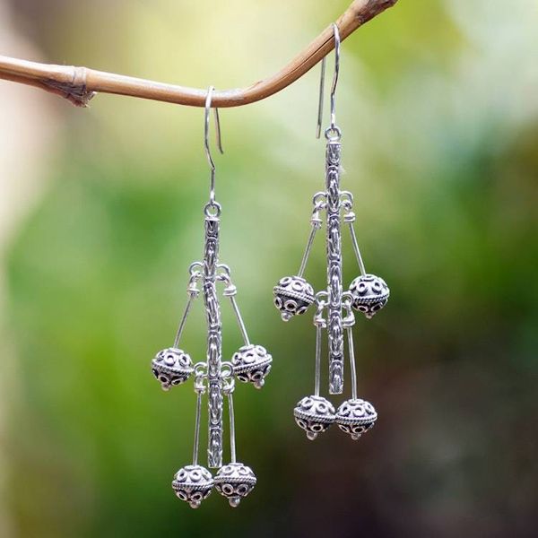 Alternate image for Sterling silver drop earrings Silver Night