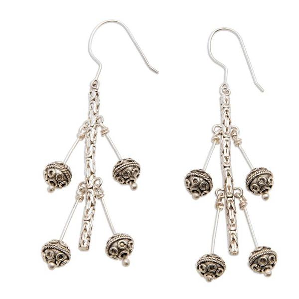 Alternate image for Sterling silver drop earrings Silver Night
