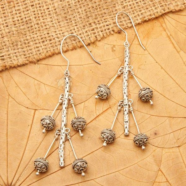 Alternate image for Sterling silver drop earrings Silver Night