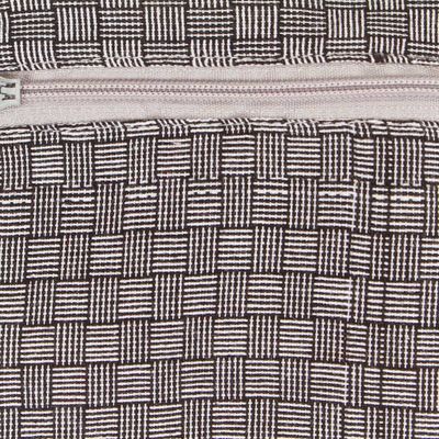 Alternate image for Black and White Basket Weave Patterned Cotton Coin Purse Frugal Weave