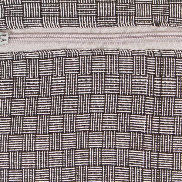 Alternate image for Black and White Basket Weave Patterned Cotton Coin Purse Frugal Weave