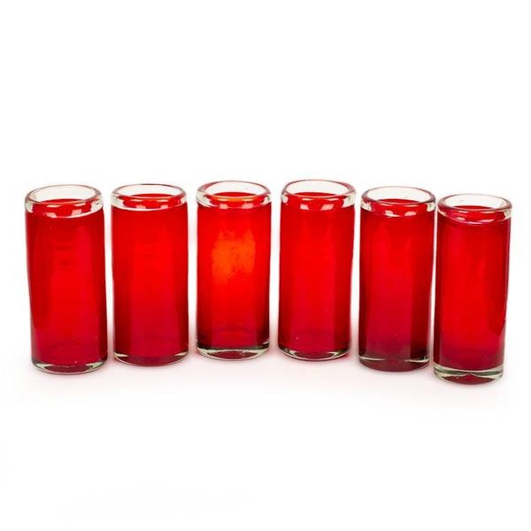 Alternate image for Red Hand Blown Mexican Highball Glasses Set of 6 Festive Ruby