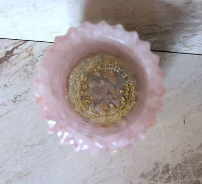 Alternate image for Rose Quartz and Gold Leaf Vase, Gemstone Resin Bathroom Decor, Home Decor, Housewarming Gift, Gift for Her, Gift for Mom, Glam Pink Vase