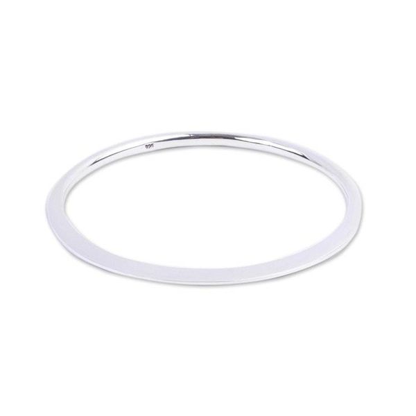 Alternate image for Contemporary Sterling Silver Ellipse Bangle from Taxco Polished Ellipse