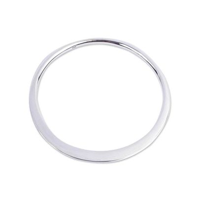 Alternate image for Contemporary Sterling Silver Ellipse Bangle from Taxco Polished Ellipse