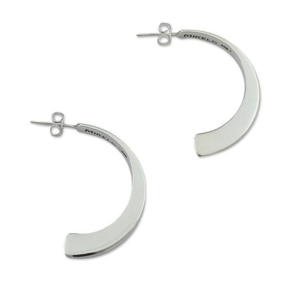 Alternate image for Taxco 950 Sterling Silver Half-Hoop Earrings from Mexico Drops of Life