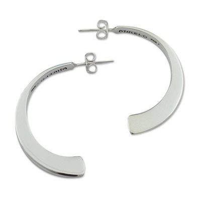 Alternate image for Taxco 950 Sterling Silver Half-Hoop Earrings from Mexico Drops of Life
