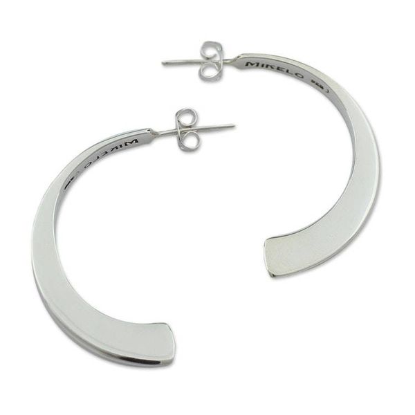 Alternate image for Taxco 950 Sterling Silver Half-Hoop Earrings from Mexico Drops of Life