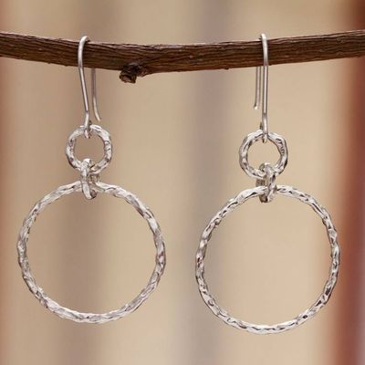 Alternate image for Taxco Sterling Silver Earrings Intimate Circle