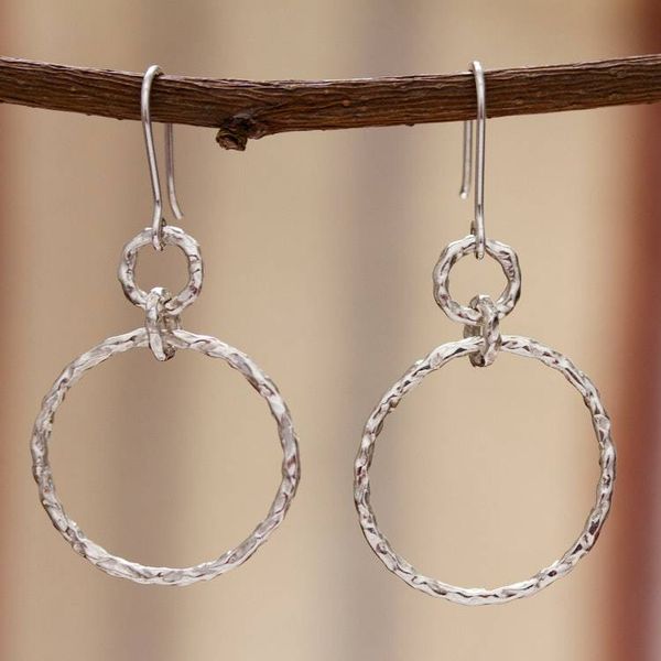 Alternate image for Taxco Sterling Silver Earrings Intimate Circle