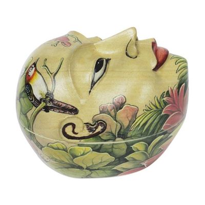 Alternate image for Artisan Crafted Hindu Theme Decorative Box from Bali Portrait of Sugriwa