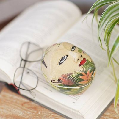 Alternate image for Artisan Crafted Hindu Theme Decorative Box from Bali Portrait of Sugriwa