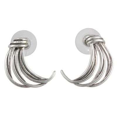 Alternate image for Modern Mexican Sterling Silver Drop Earrings Comet of Legend