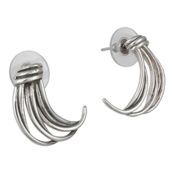 Alternate image for Modern Mexican Sterling Silver Drop Earrings Comet of Legend