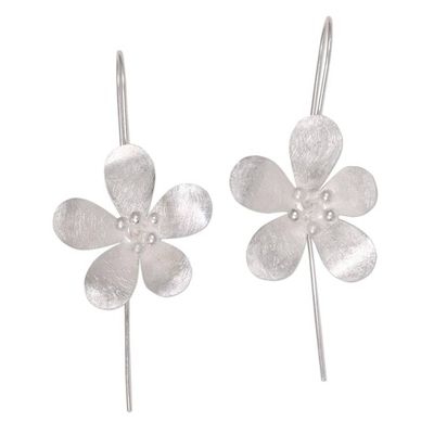 Alternate image for Artisan Crafted Floral Sterling Silver Drop Earrings Petal Radiance