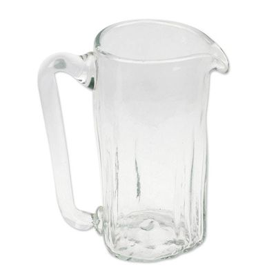 Alternate image for Hand Blown Eco-Friendly Recycled Glass Pitcher from Mexico Garden Relaxation