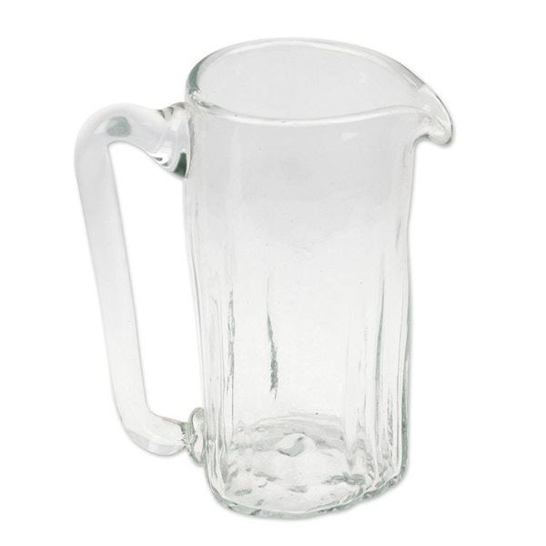 Alternate image for Hand Blown Eco-Friendly Recycled Glass Pitcher from Mexico Garden Relaxation