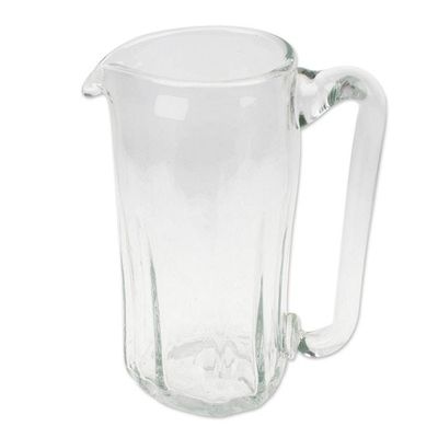 Alternate image for Hand Blown Eco-Friendly Recycled Glass Pitcher from Mexico Garden Relaxation