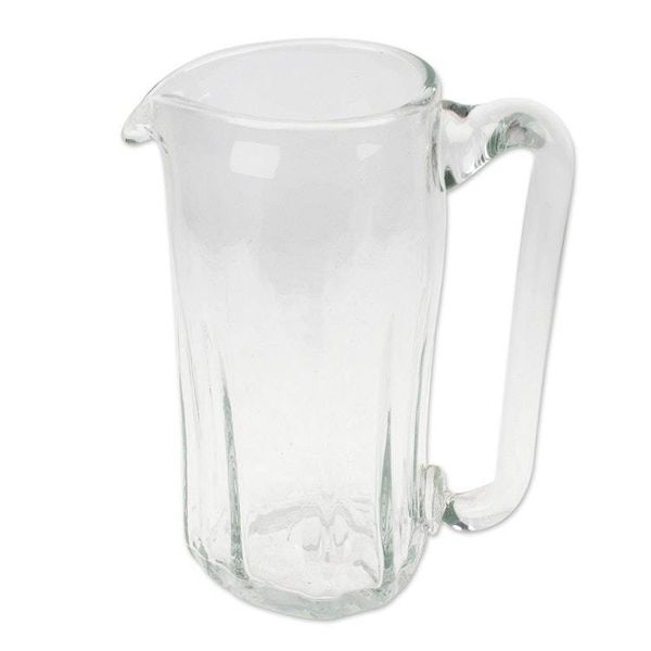 Alternate image for Hand Blown Eco-Friendly Recycled Glass Pitcher from Mexico Garden Relaxation