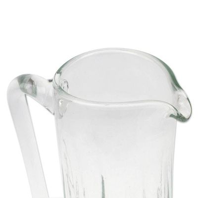 Alternate image for Hand Blown Eco-Friendly Recycled Glass Pitcher from Mexico Garden Relaxation