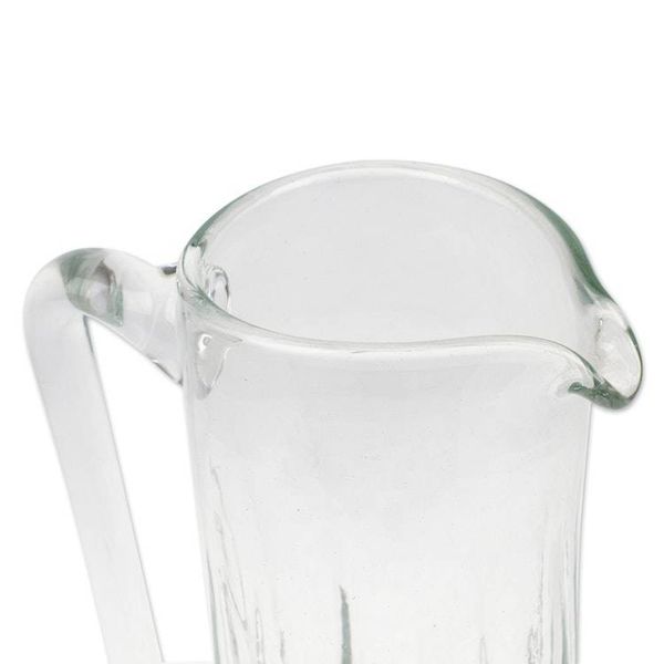 Alternate image for Hand Blown Eco-Friendly Recycled Glass Pitcher from Mexico Garden Relaxation