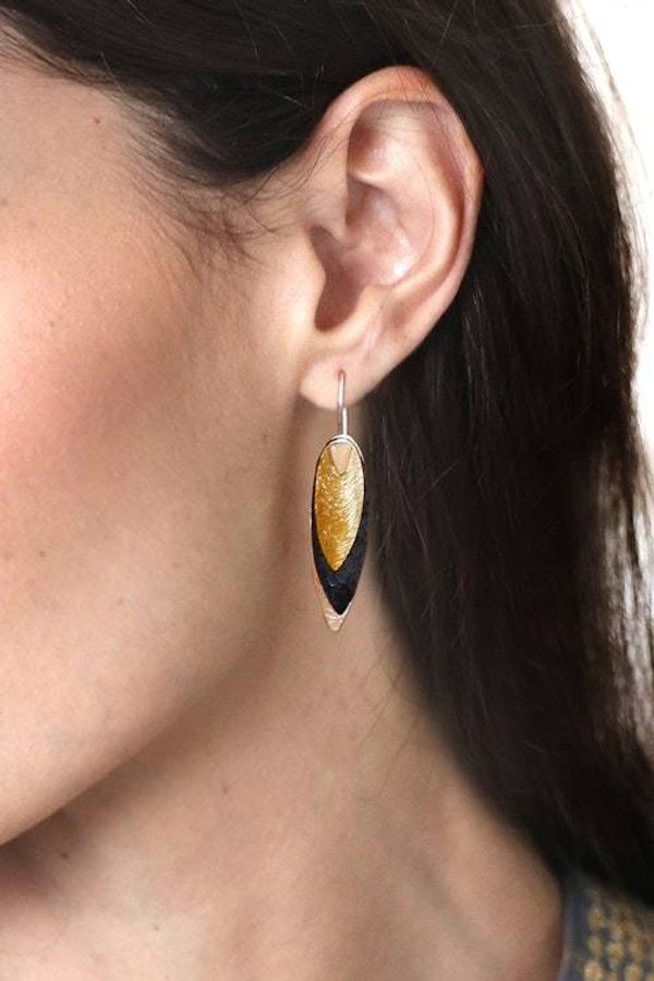Alternate image for Modern Silver Earrings from Mexico Turning Leaves