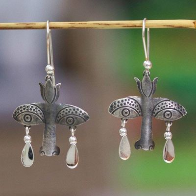 Alternate image for Artisan Crafted Earrings Taxco Sterling Silver Jewelry Mystical Vision