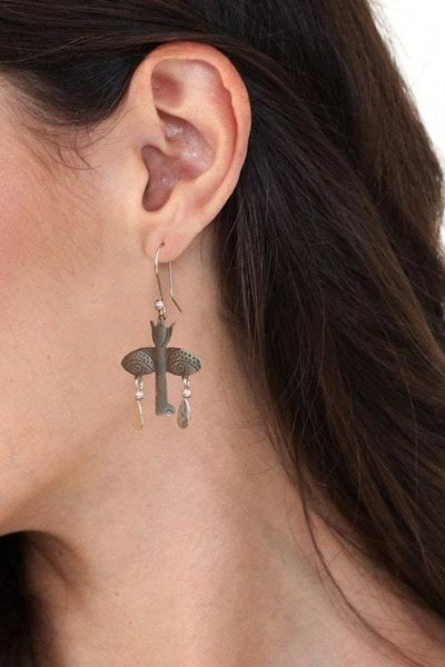 Alternate image for Artisan Crafted Earrings Taxco Sterling Silver Jewelry Mystical Vision