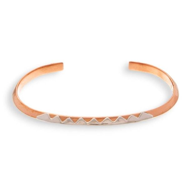 Alternate image for Geometric-Themed Copper and Taxco Silver Cuff Bracelet Chic Geometry