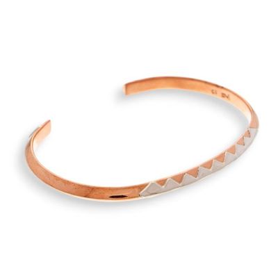 Alternate image for Geometric-Themed Copper and Taxco Silver Cuff Bracelet Chic Geometry