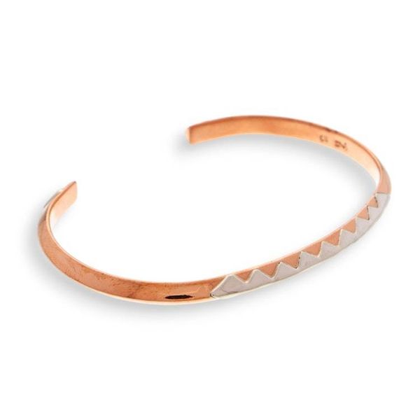 Alternate image for Geometric-Themed Copper and Taxco Silver Cuff Bracelet Chic Geometry