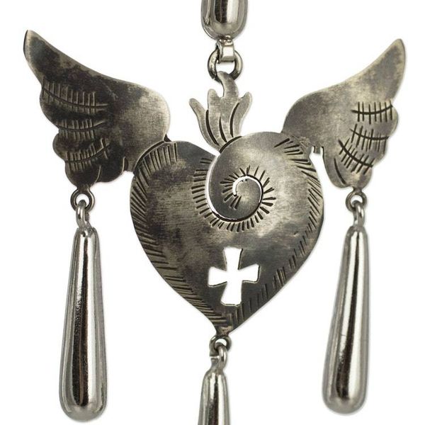Alternate image for Fair Trade Jewelry Handmade Sterling Silver Earrings Medieval Hearts