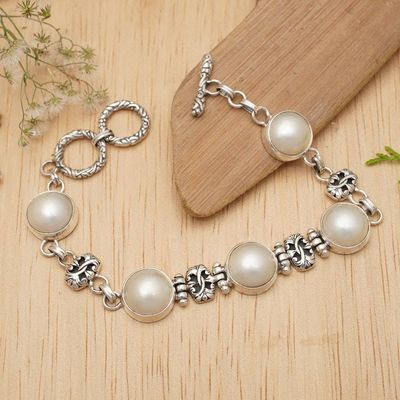 Alternate image for Cultured Mabe Pearl Link Bracelet Moonlit Poem