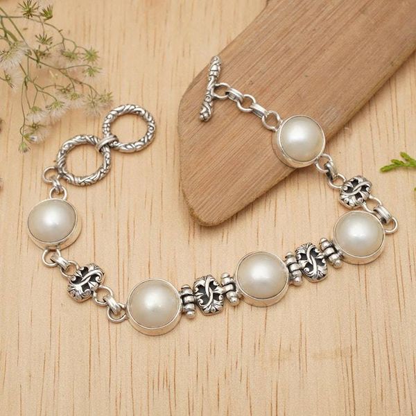 Alternate image for Cultured Mabe Pearl Link Bracelet Moonlit Poem