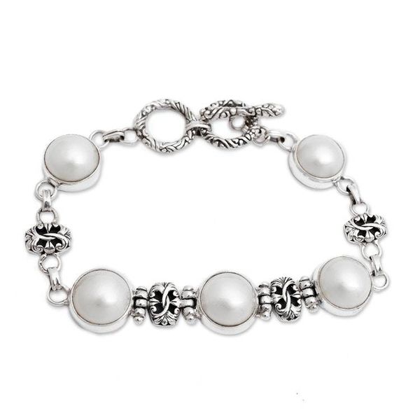 Alternate image for Cultured Mabe Pearl Link Bracelet Moonlit Poem