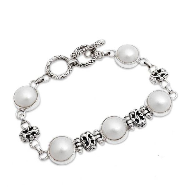 Alternate image for Cultured Mabe Pearl Link Bracelet Moonlit Poem