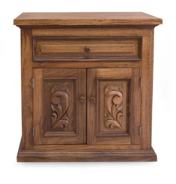 Alternate image for Handcrafted Large Colonial Parota Wood Cabinet Colonial Blossom
