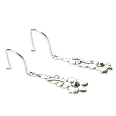 Alternate image for Rustic Silver Floral Earrings Traditional Blossom