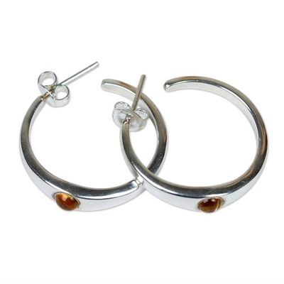 Alternate image for Half Hoop Earrings with Citrine Eclipse