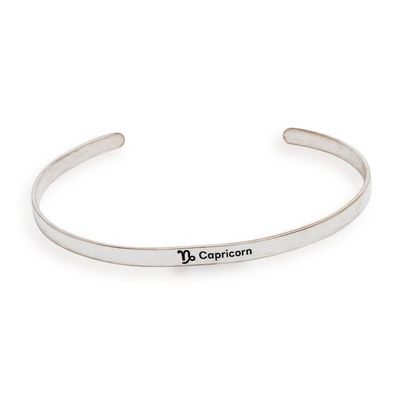 Alternate image for Unisex Polished Capricorn-Themed Sterling Silver Bracelet Capricorn Prestige
