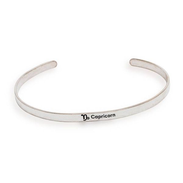 Alternate image for Unisex Polished Capricorn-Themed Sterling Silver Bracelet Capricorn Prestige